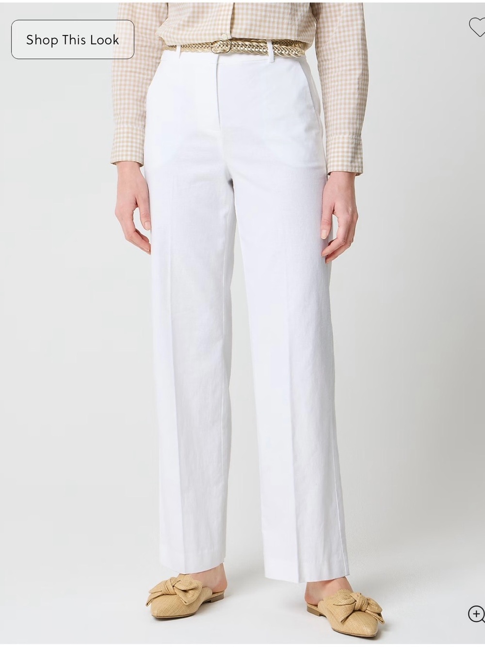 J. Crew Remi White Straight-Leg Trousers